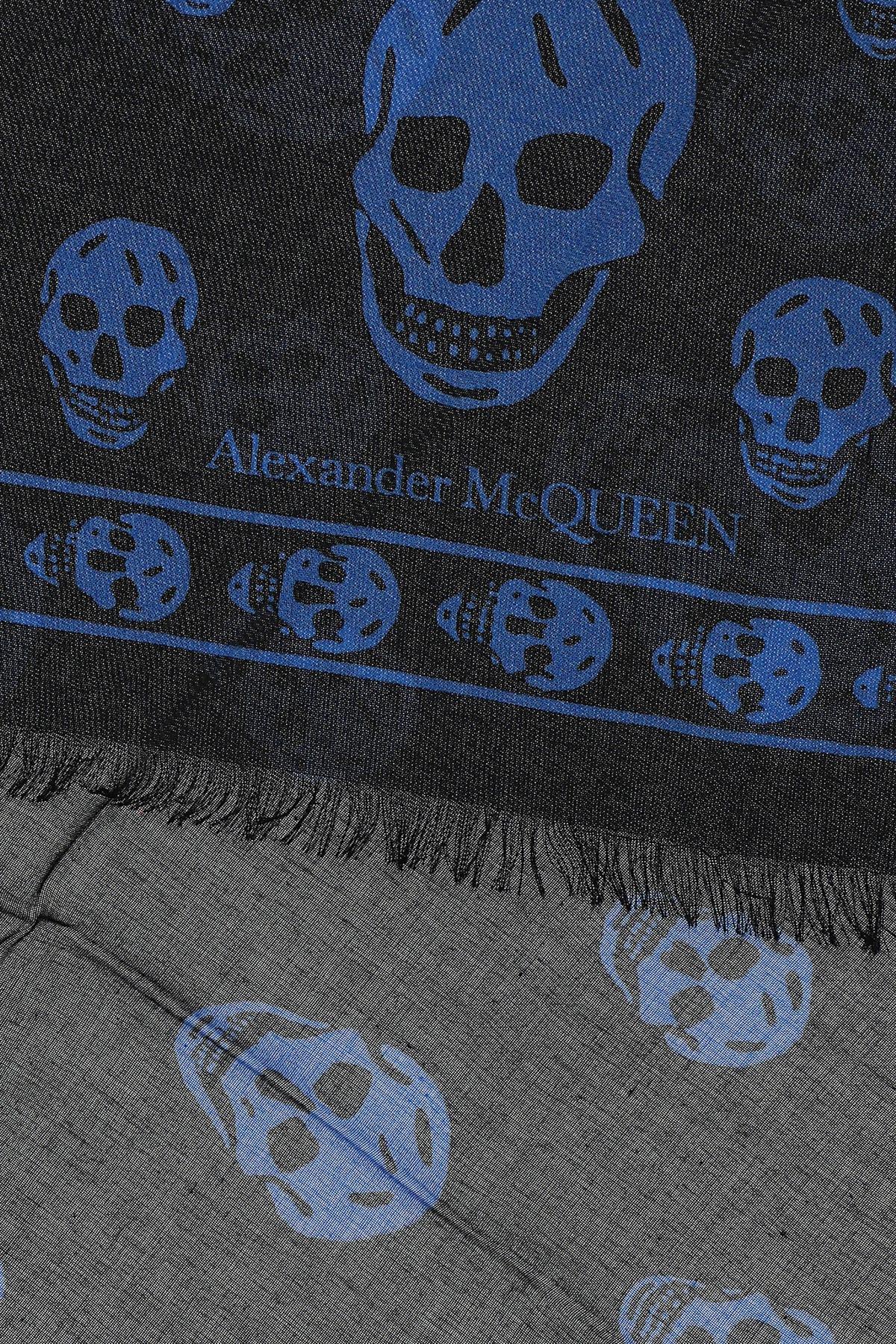 Biker Skull Silk Blend Scarf In Black Product Image