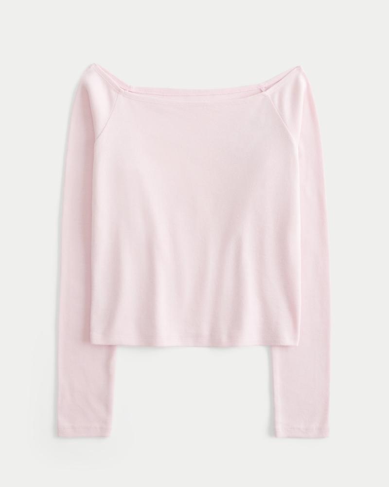 Long-Sleeve Off-the-Shoulder Top Product Image