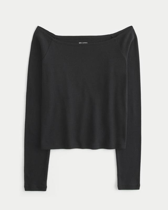 Long-Sleeve Off-the-Shoulder Top Product Image