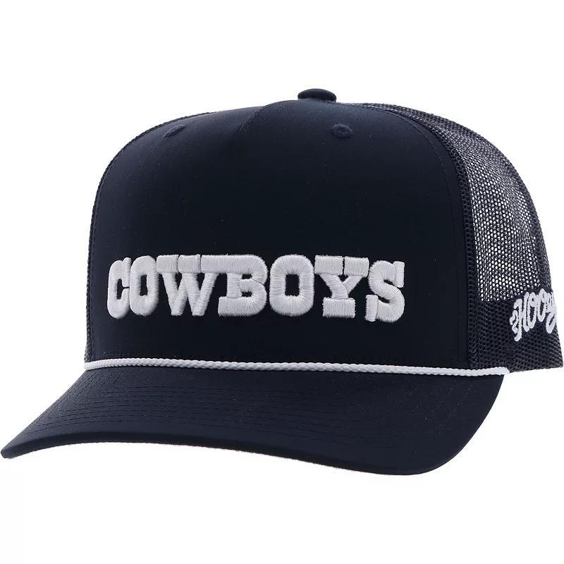 Mens HOOey Dallas Cowboys Wordmark Rope Trucker Adjustable Hat, Blue Product Image