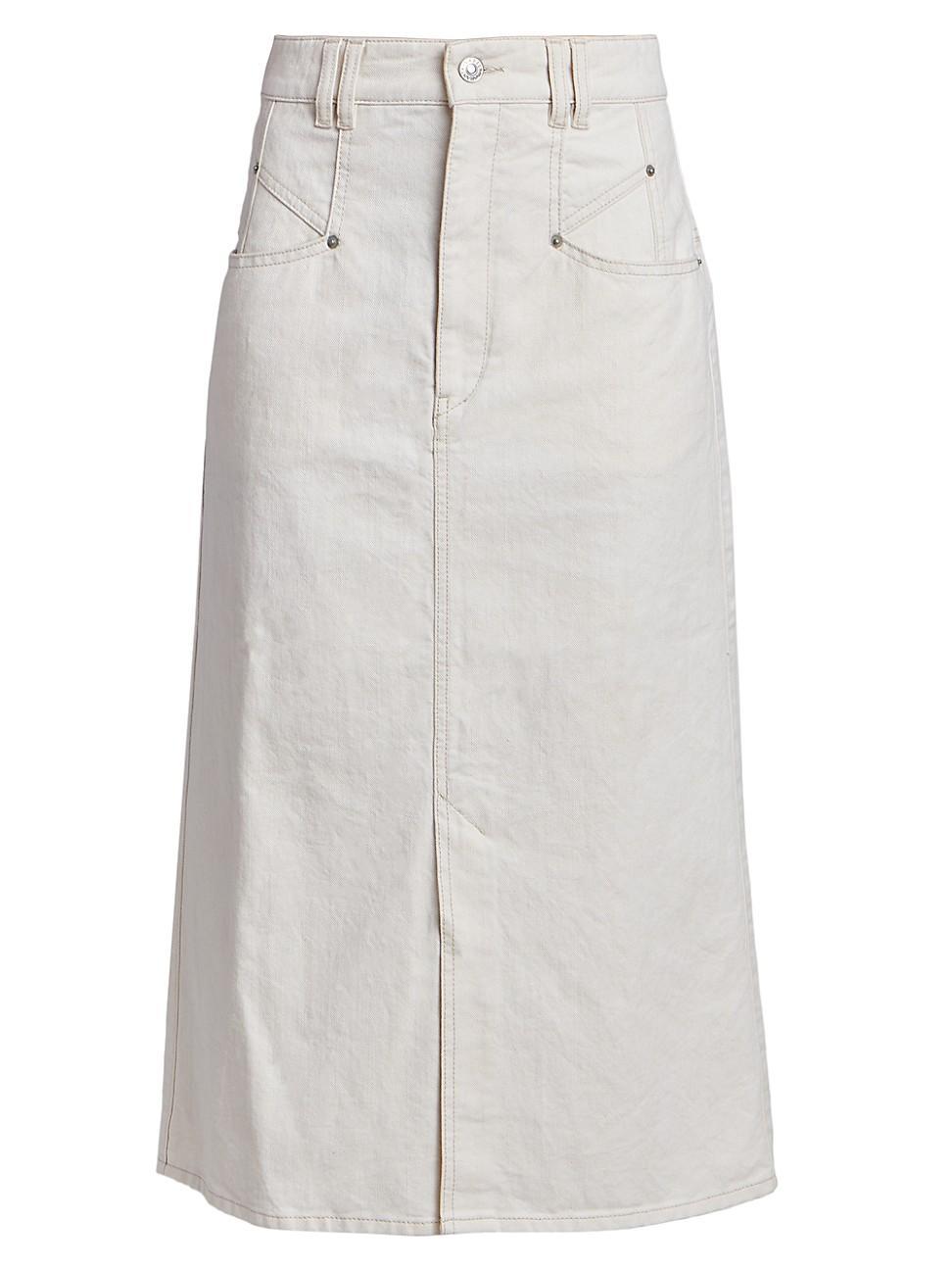 Womens Dipoma Denim Midi-Skirt Product Image