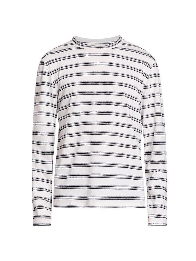 Mens Striped Cotton & Linen-Blend Long-Sleeve T-Shirt Product Image