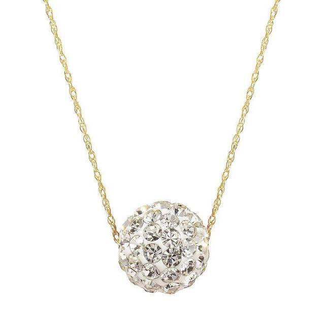 14K Gold White Crystal Necklace, Womens Product Image