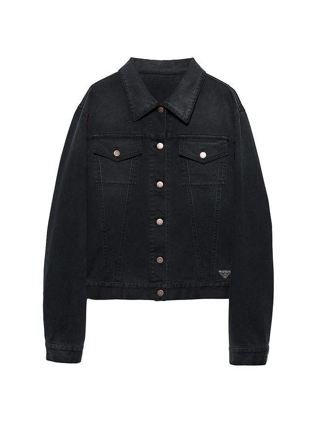 Womens Denim Blouson Jacket Product Image