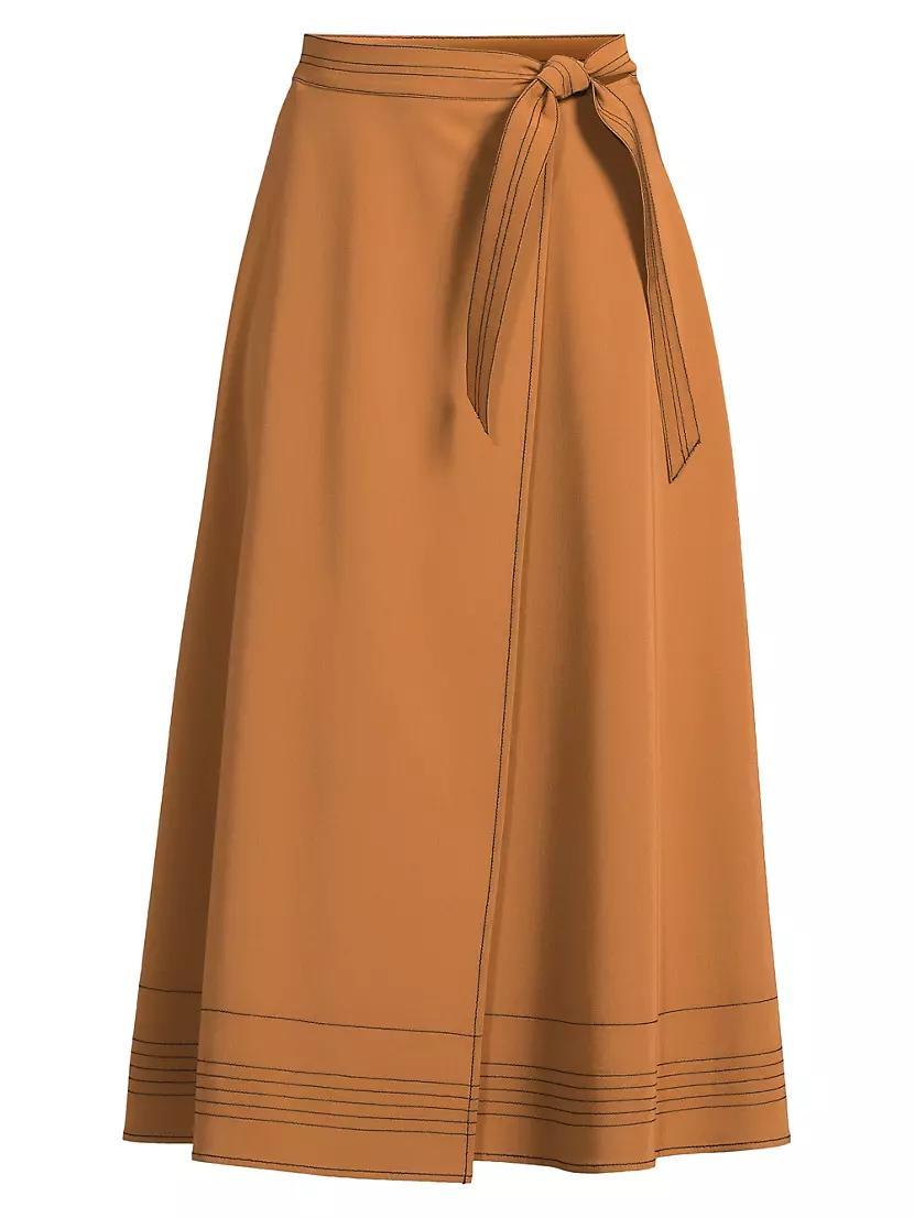 Contrast Stitch Midi Wrap Skirt product image