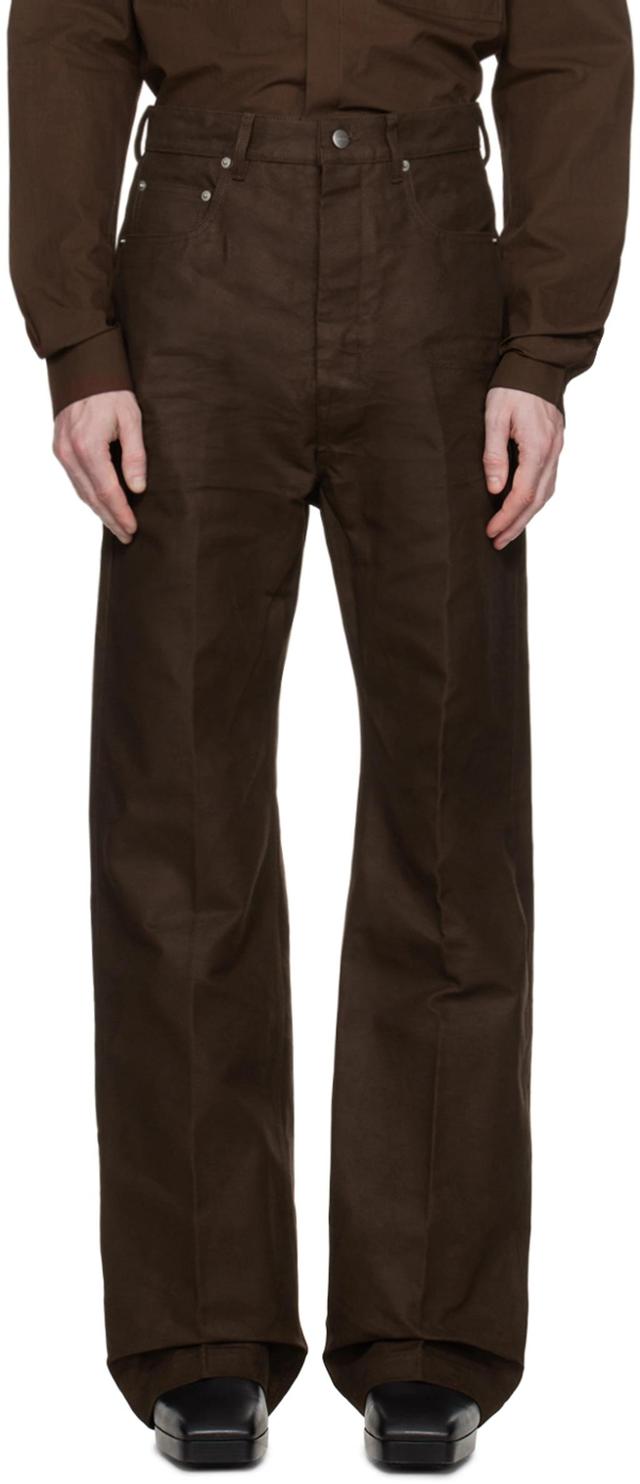 Brown Button-fly Trousers In 04 Brown Product Image