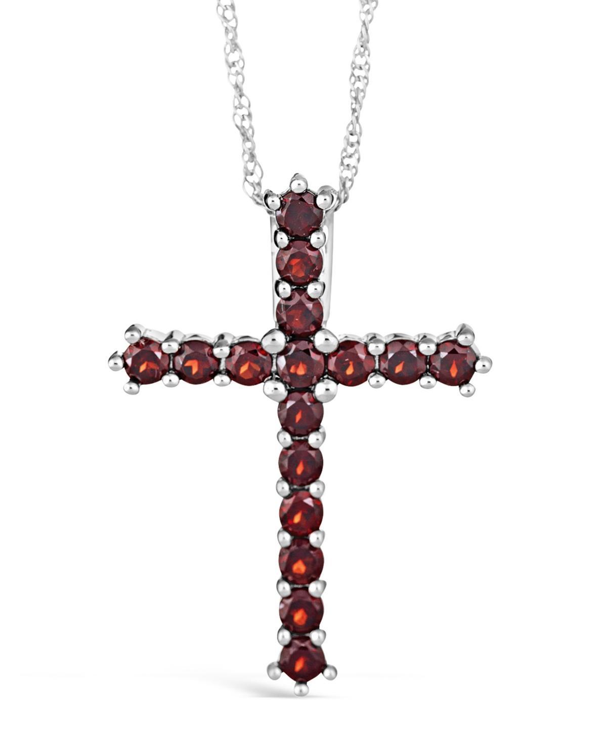 Celebration Gems Sterling Silver Garnet Cross Pendant, Womens Red Product Image