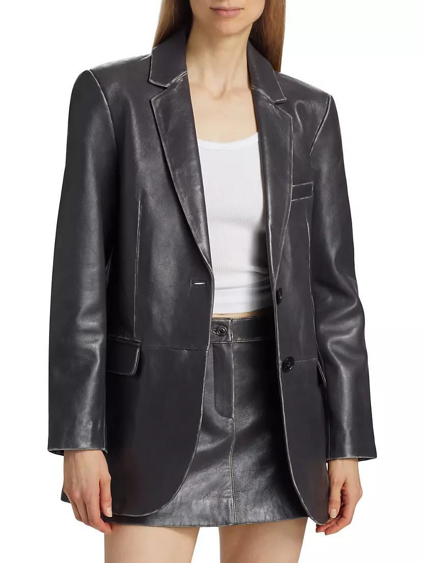 Burnished Leather Blazer Product Image