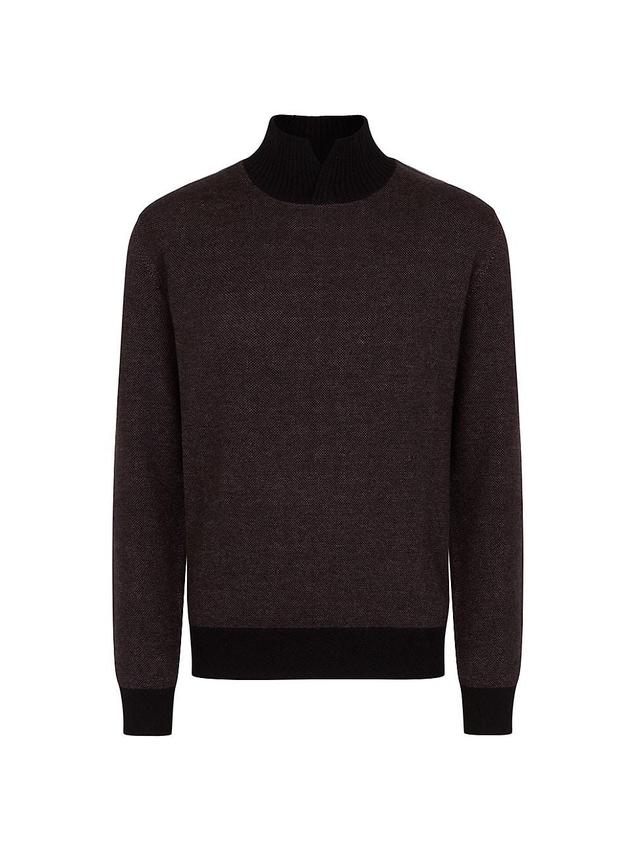 Mens Open Collar Mockneck Sweater Product Image