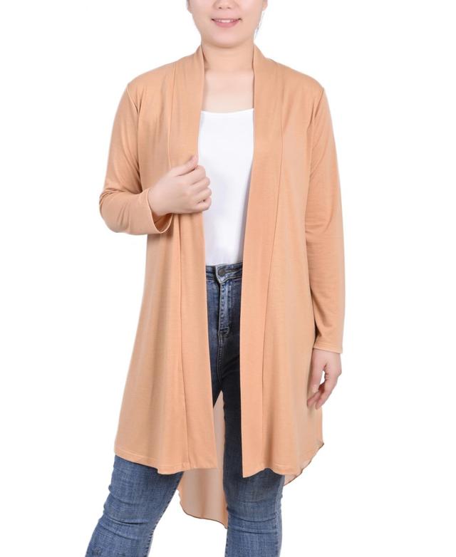 Ny Collection Womens Long Sleeve Knit Cardigan with Chiffon Back Product Image