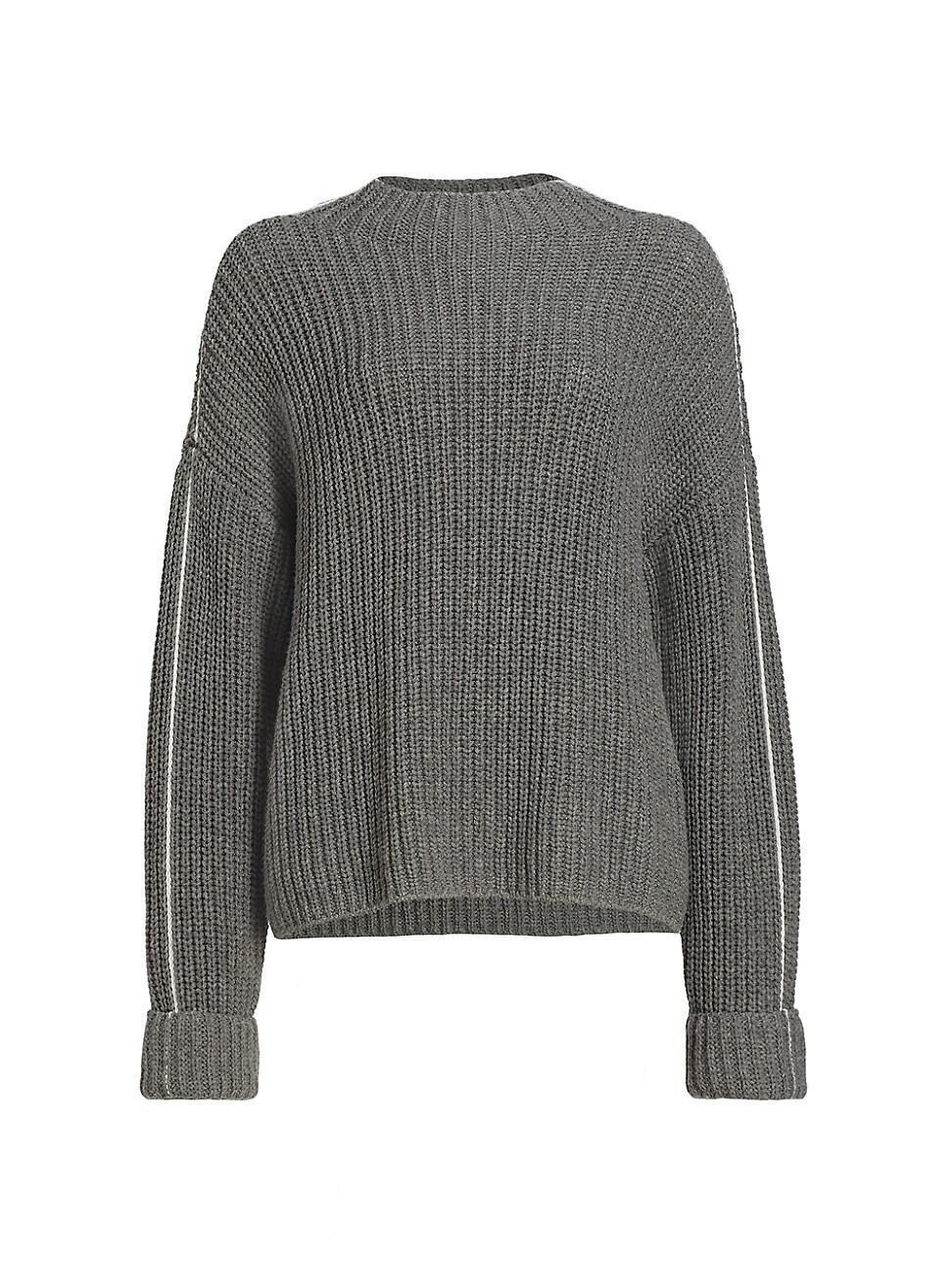 Womens Wool-Blend Shaker-Stitch Sweater product image