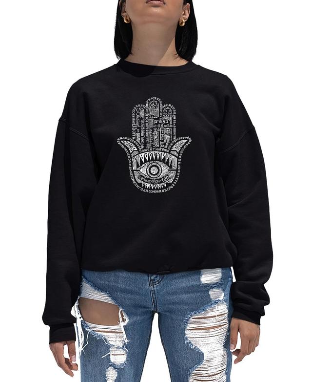 Womens Word Art Crewneck Hamsa Sweatshirt Product Image