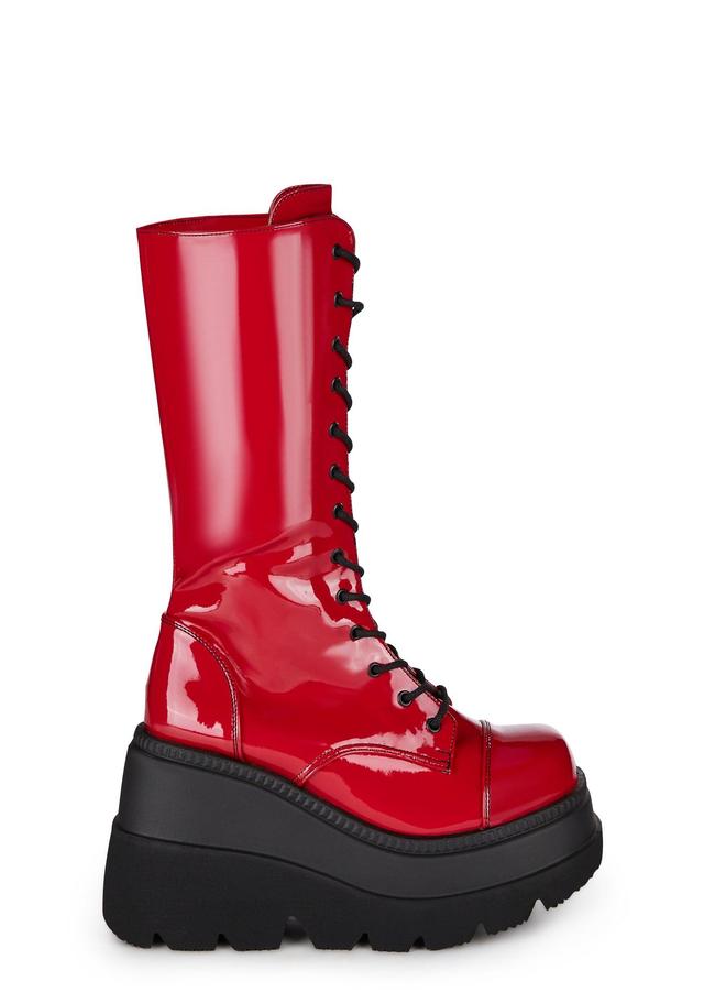 Red Patent Shaker-72 Platform Boots Male Product Image