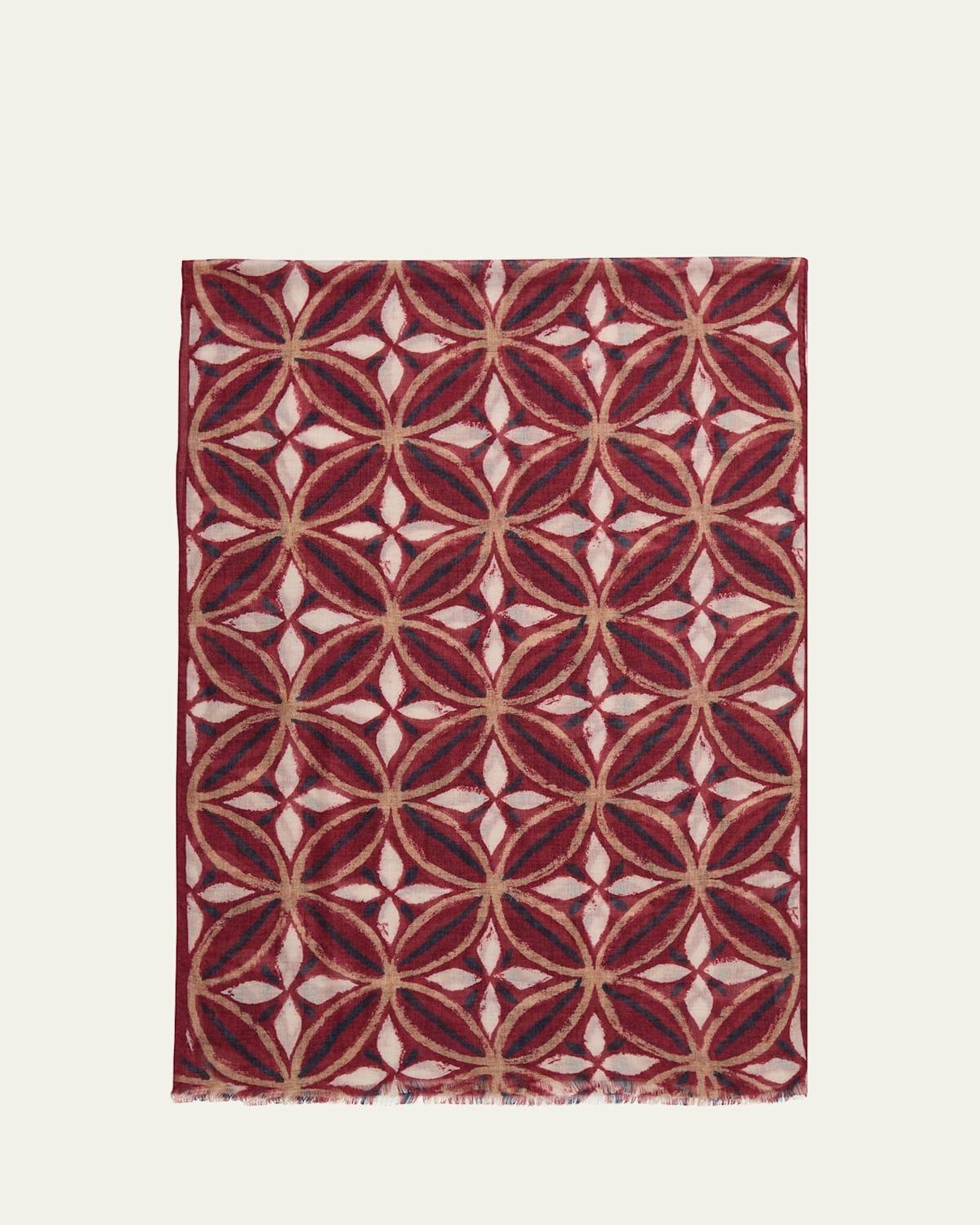 Mens Cashmere Geometric-Print Scarf Product Image