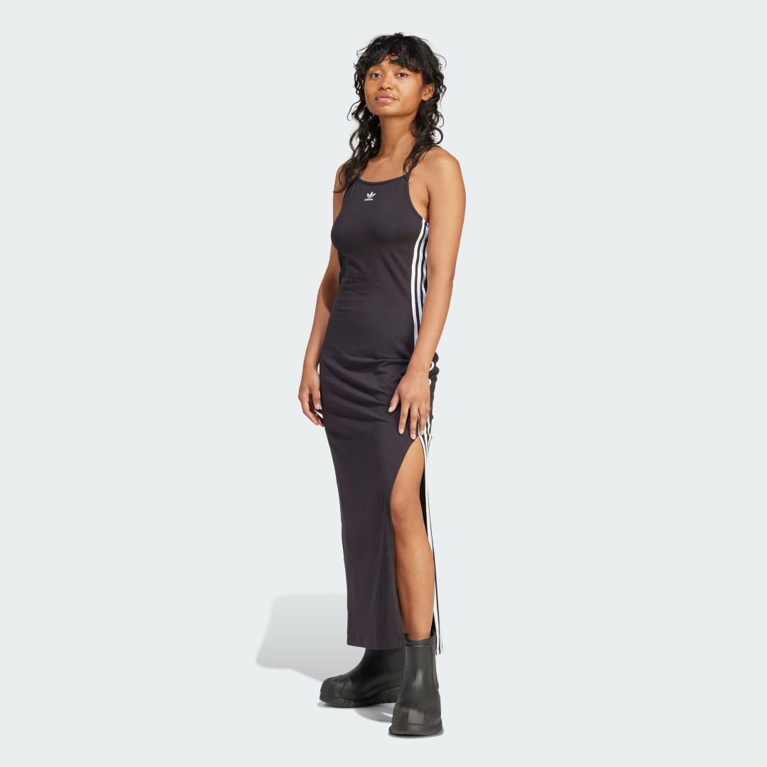 adidas Adicolor 3-Stripes Maxi Dress Black XL Womens Product Image