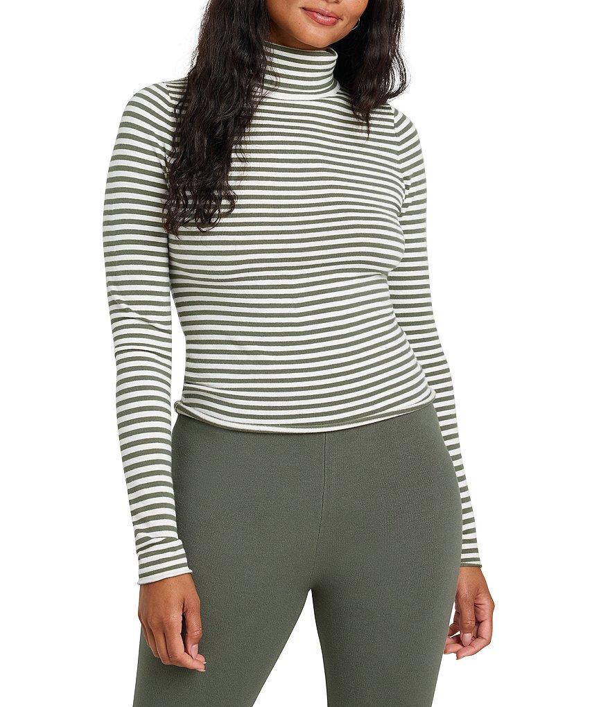 Splendid X Cella Jane Blog Knit Stripe Turtleneck Long Sleeve Layering Sweater Product Image