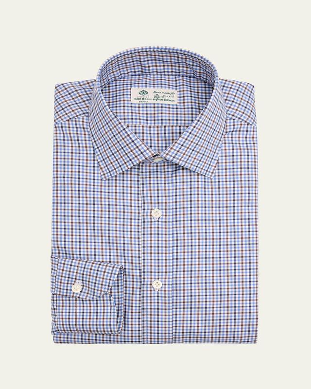 Mens Cotton Micro-Check Dress Shirt Product Image