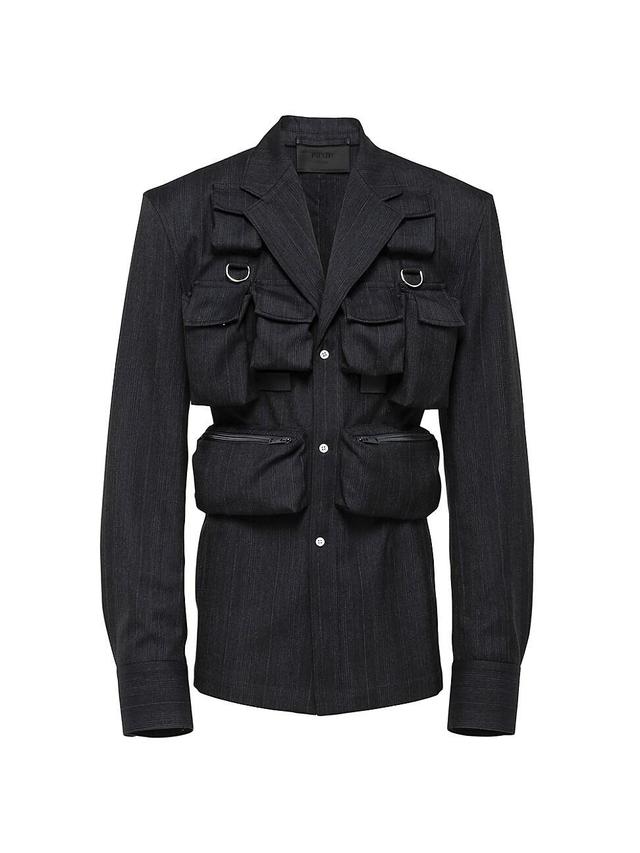 Mens Single-Breasted Wool Jacket Product Image