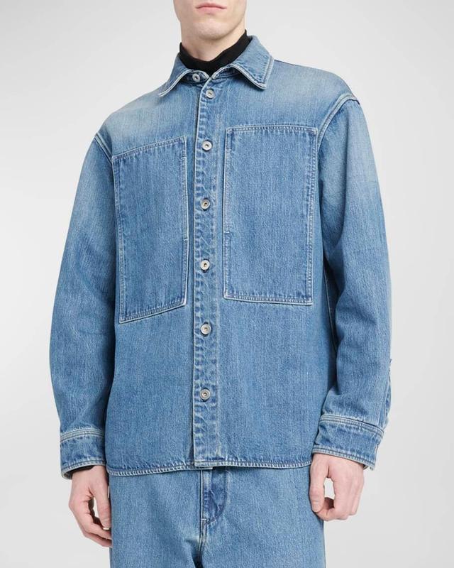 Men's Denim Button-Down Shirt Product Image