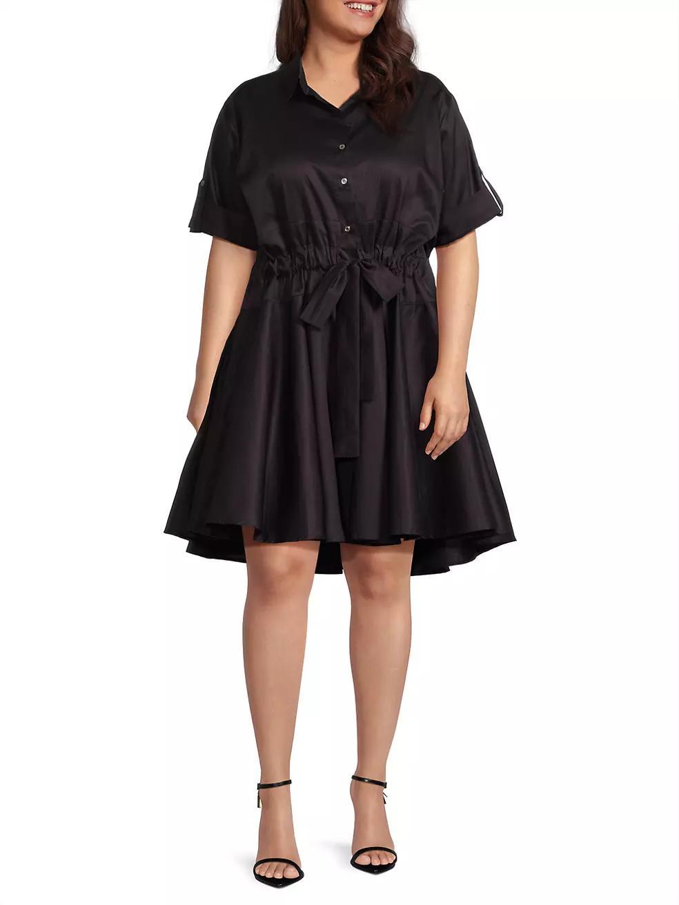 Plus Meadow Tie-Waist Cotton Shirtdress Product Image