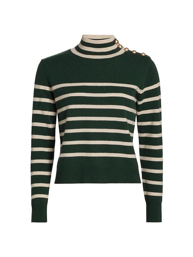 Womens Striped Cashmere Sweater Product Image