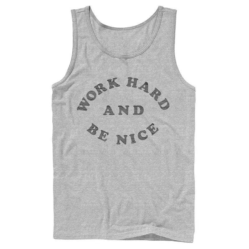 Mens Fifth Sun Work Hard Be Nice Tank Top Athletic Grey Product Image