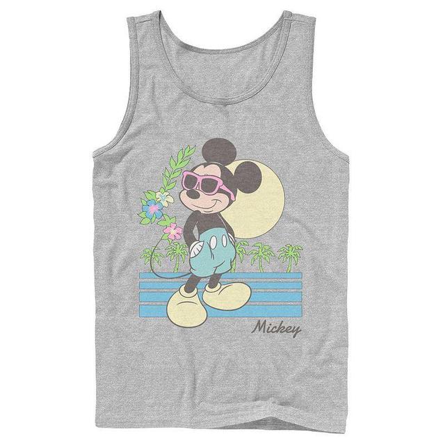 Disneys Mickey Mouse Mens Retro Beach Tank Top Athletic Grey Product Image