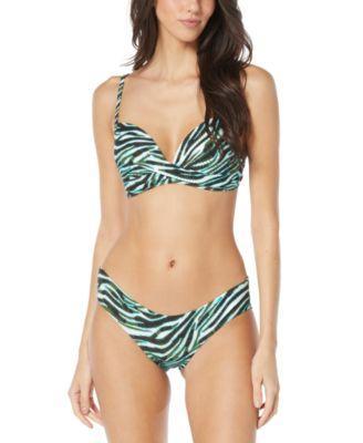 Vince Camuto Womens Printed Draped Bikini Top Cheeky Bikini Bottoms Product Image