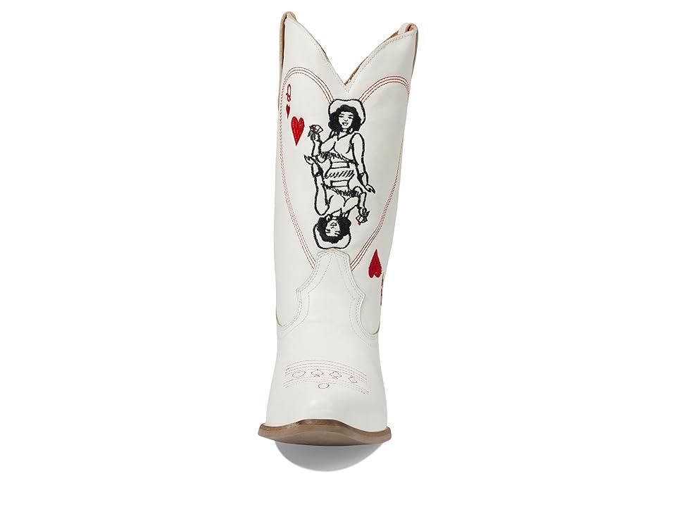 Dingo Queen A Hearts Embroidered Leather Mid Western Boots Product Image