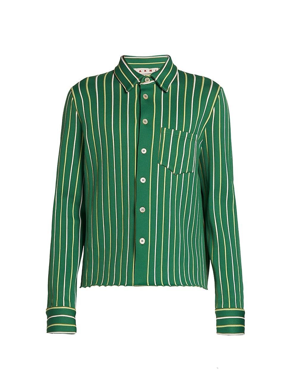 Mens Striped Button-Up Shirt Product Image