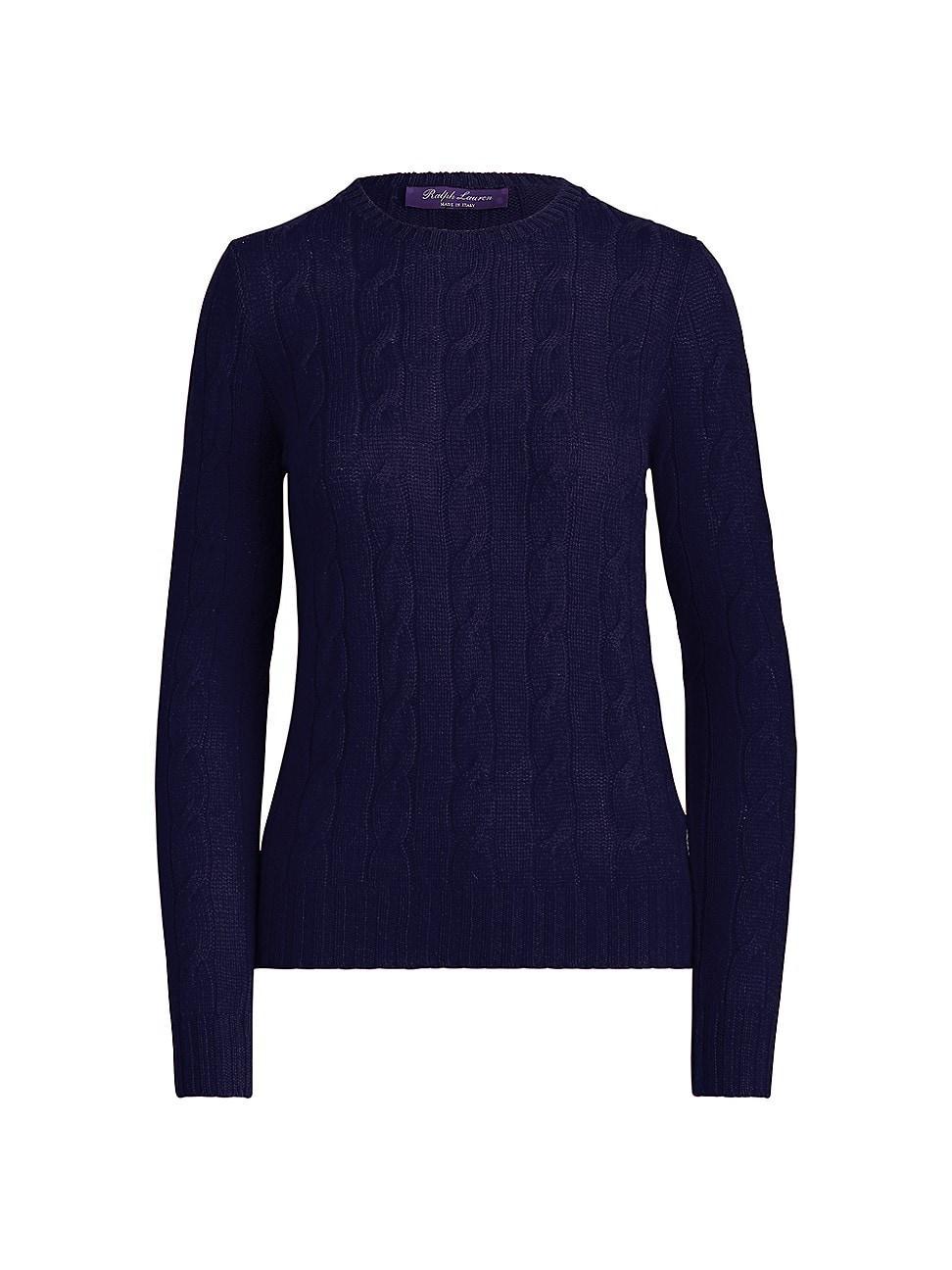 Womens Cable Knit Cashmere Sweater Product Image