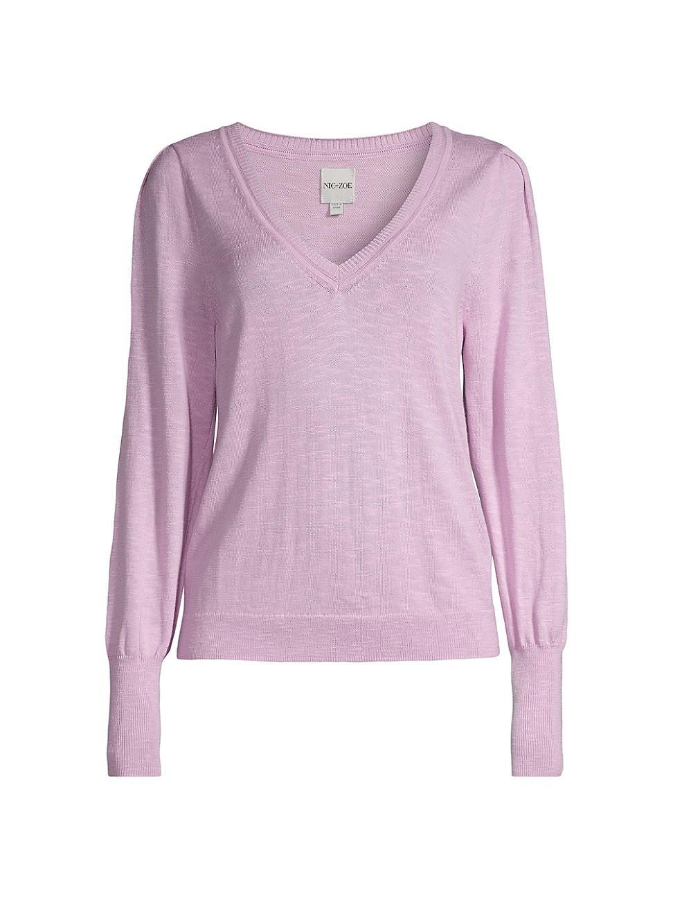 Womens Slub V-Neck Sweater Product Image