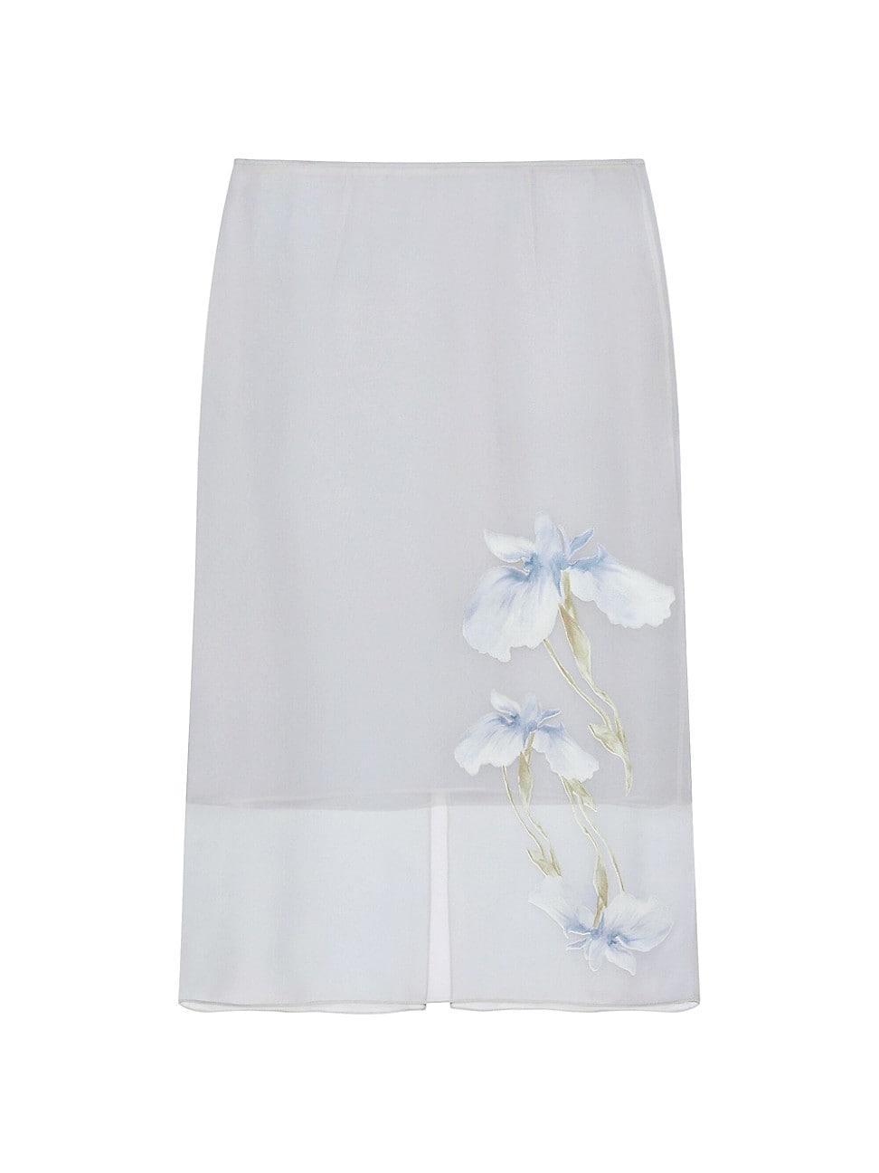 Womens Skirt in Floral Devore Satin Product Image