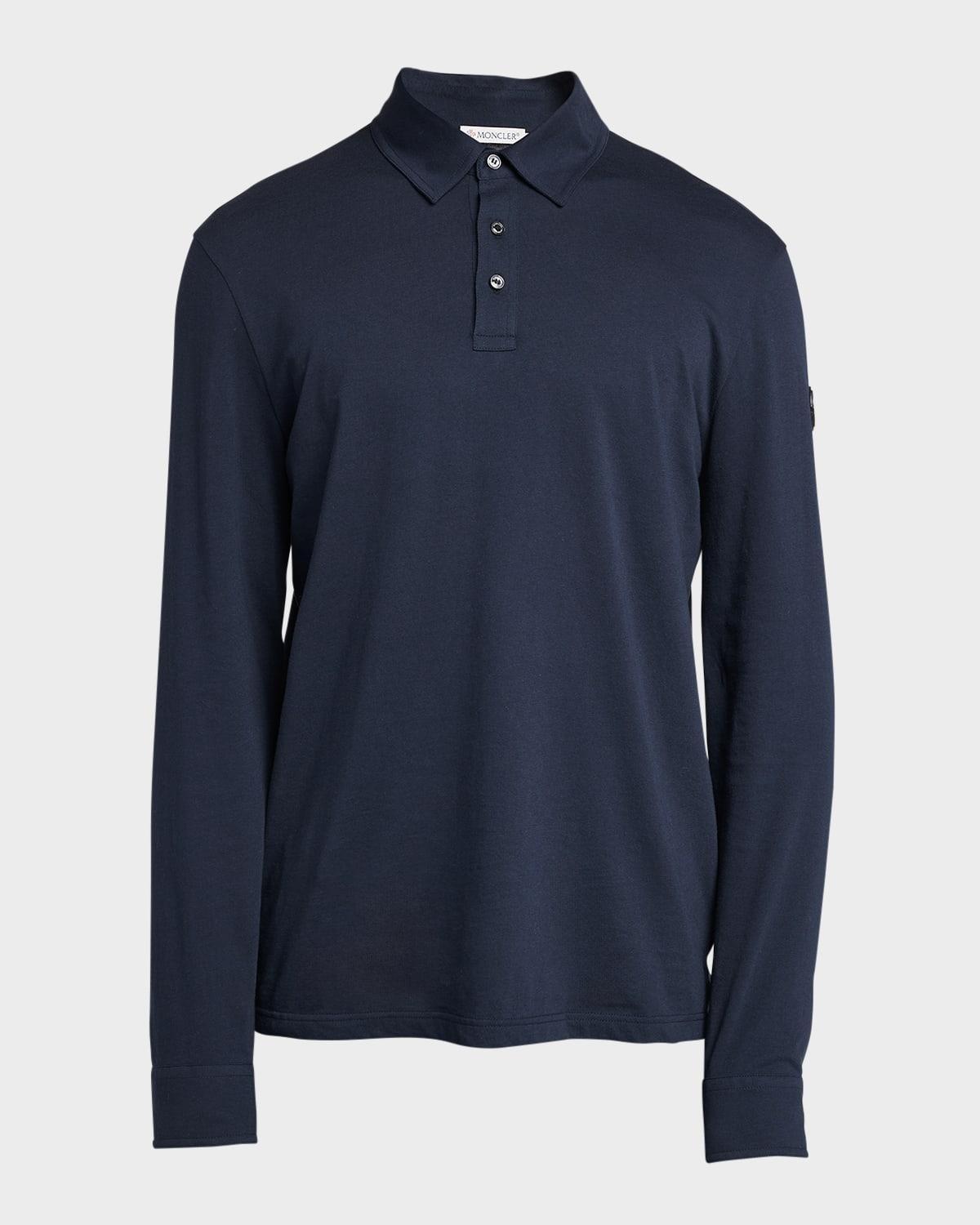 Mens Cashmere Long-Sleeve Polo Shirt Product Image