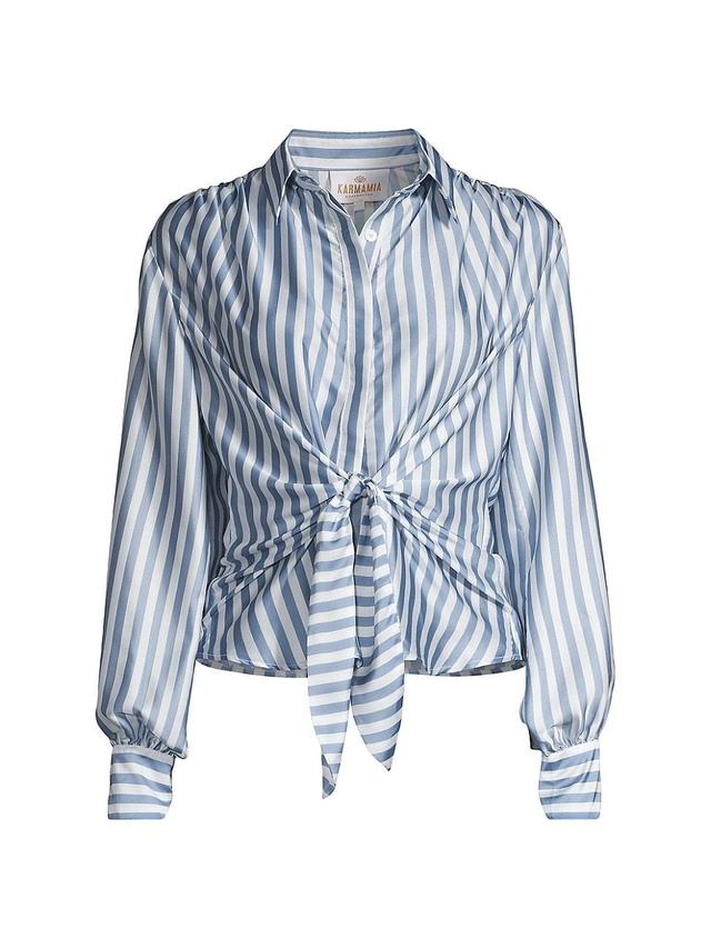 Womens Lee Tie-Front Satin Shirt Product Image