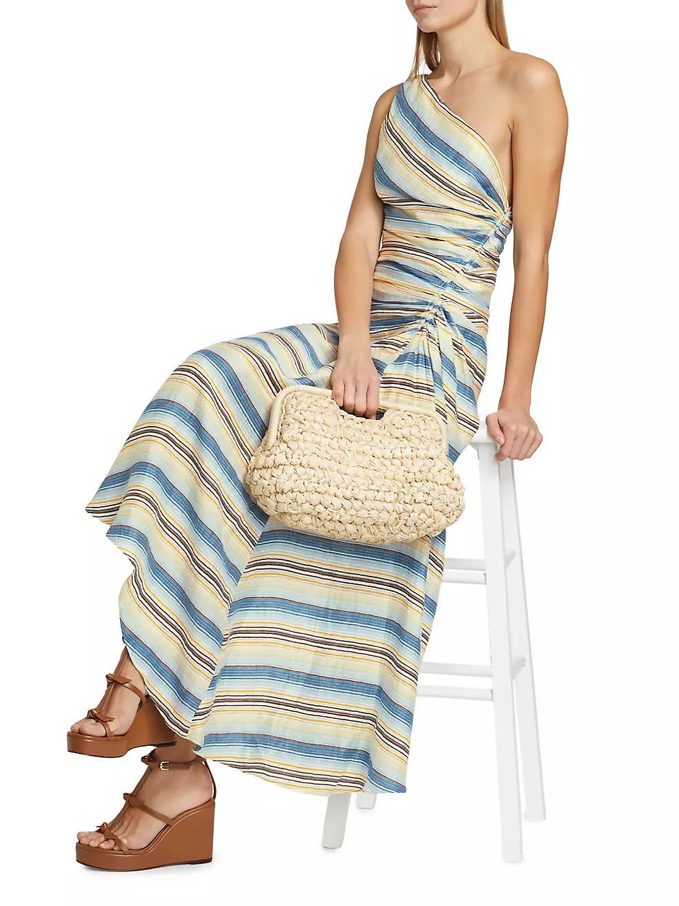 Carolyn Striped One-Shoulder Maxi Dress Product Image