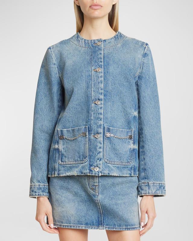 Jean Jacket with 4G Chain Detail Product Image