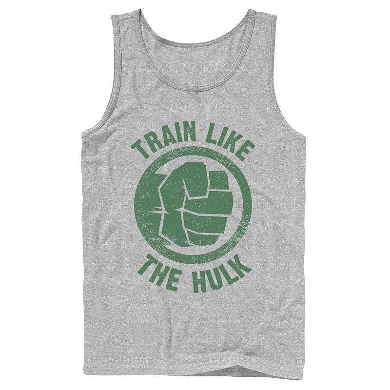 Mens Marvel Train Like The Hulk Icon Logo Tank Top, Boys Athletic Grey Product Image