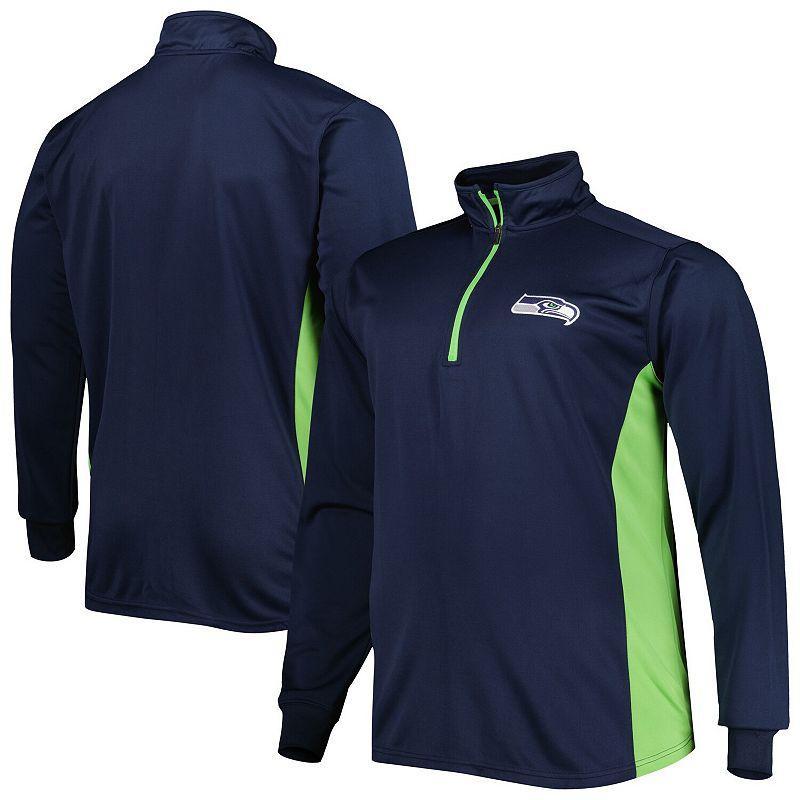 Mens College Navy Seattle Seahawks Big and Tall Quarter-Zip Top Product Image