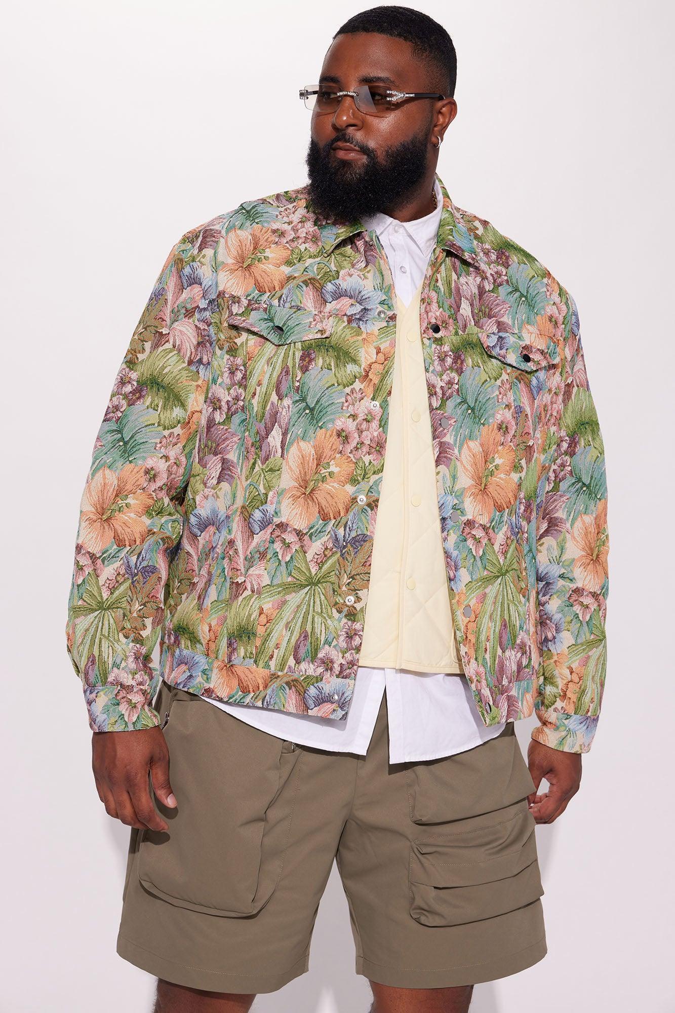 All You Need Is Tapestry Trucker Jacket - Green/combo Product Image