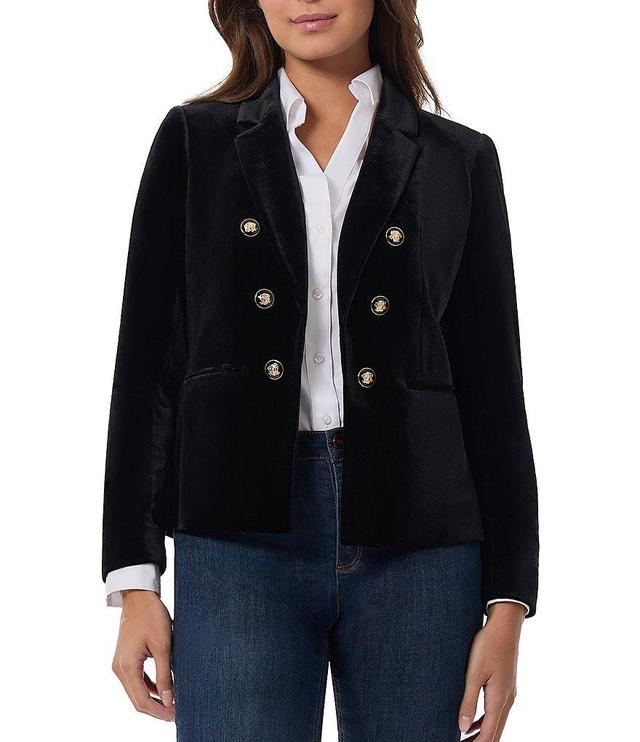 Jones New York Velvet Notch Lapel Faux Double Breasted Blazer Product Image