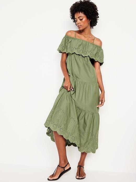 Cold Shoulder Maxi Swing Dress Product Image