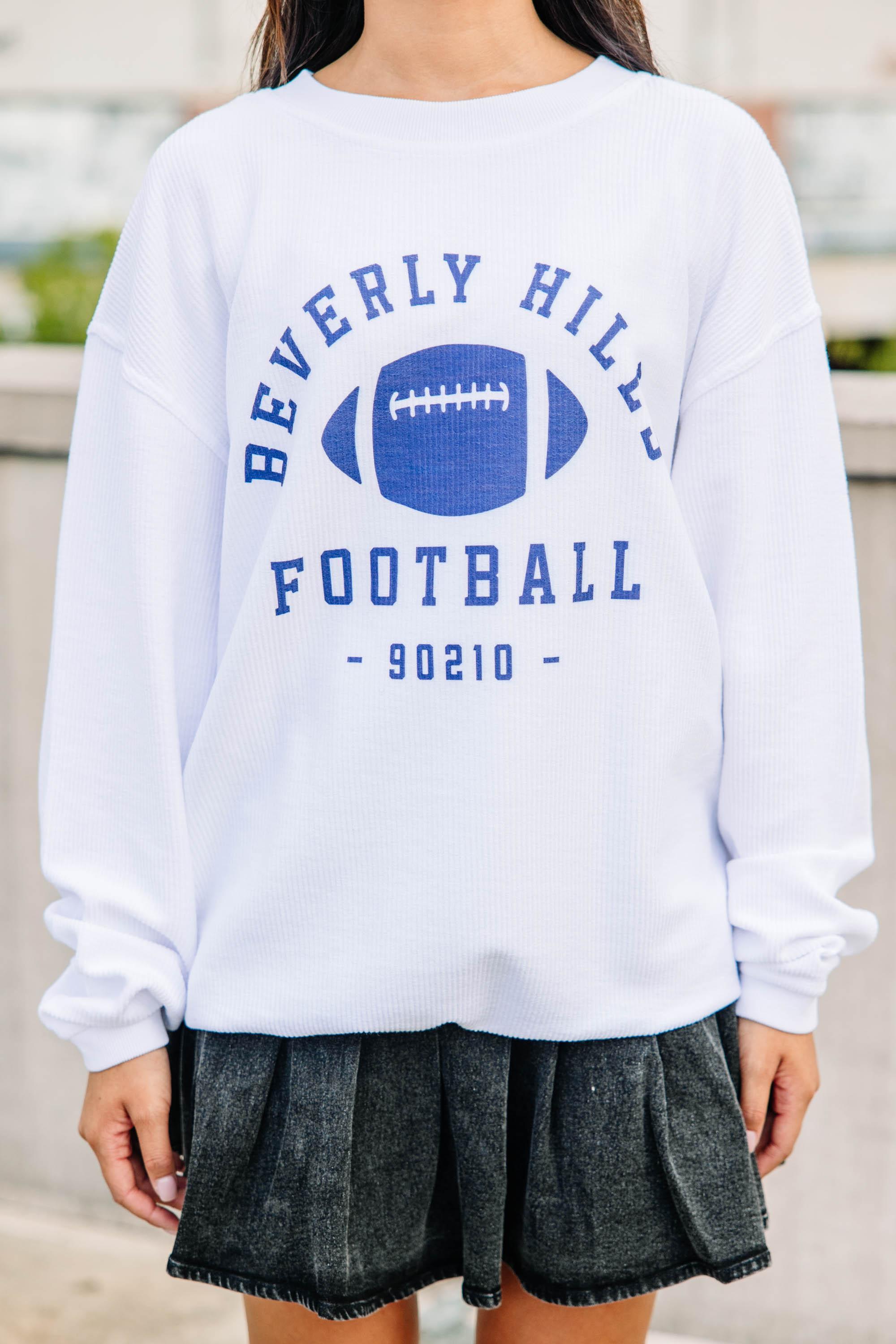 Beverly Hills Football White Corded Sweatshirt Female Product Image