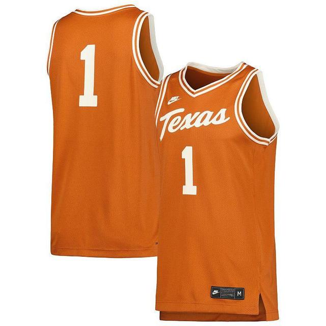 Mens Nike #1 Cream Texas Longhorns Retro Replica Basketball Jersey Product Image