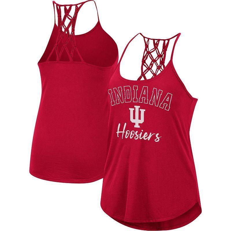 Womens Colosseum Crimson Indiana Hoosiers Natasha Macrame Scoop Neck Racerback Tank Top Product Image