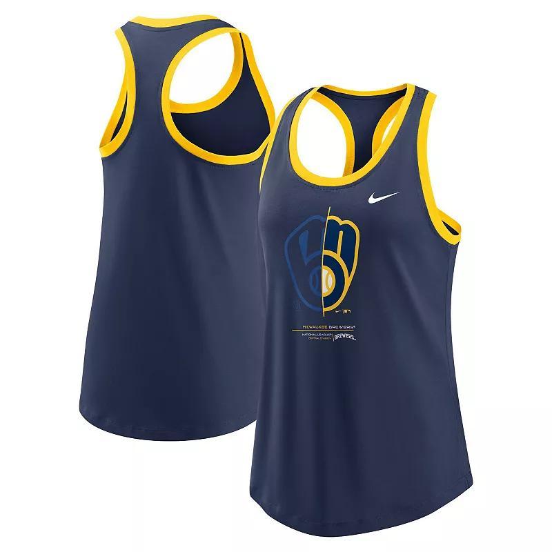 Womens Nike Milwaukee Brewers Tech Tank Top Blue Product Image