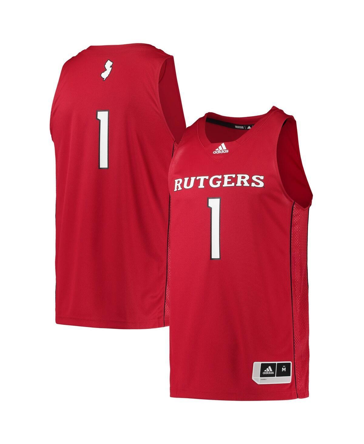 Mens adidas #1 Scarlet Rutgers Scarlet Knights Team Swingman Basketball Jersey Product Image