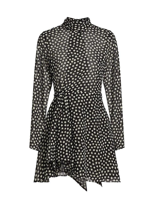 Womens Carlotta Polka Dot Tie Minidress Product Image