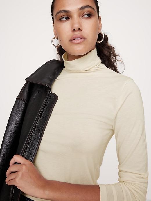 Wool-Blend Turtleneck T-Shirt Product Image