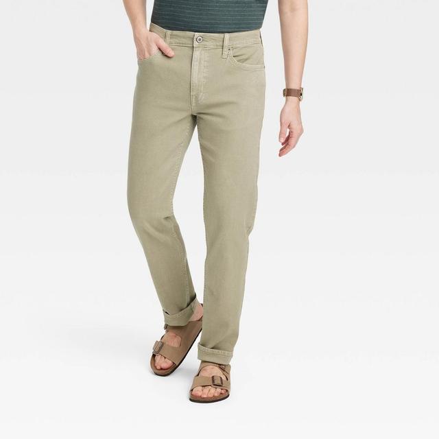 Mens Lightweight Colored Slim Fit Jeans - Goodfellow & Co Bay Leaf 33x34 Product Image